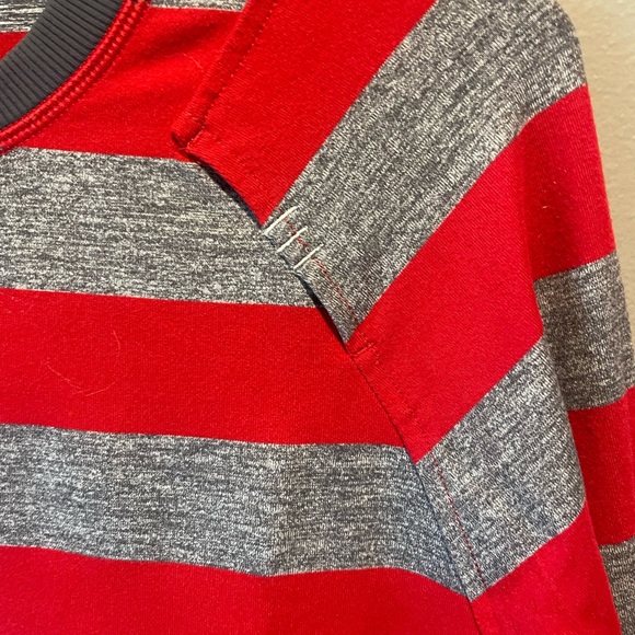 Lululemon Striped Long Sleeve Top Red/Grey Size Large - Picture 3 of 7